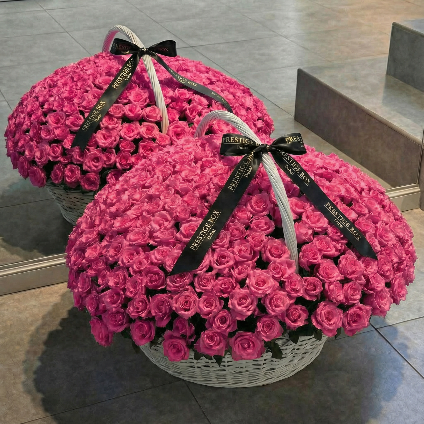 Premium Pink Roses Luxury Basket