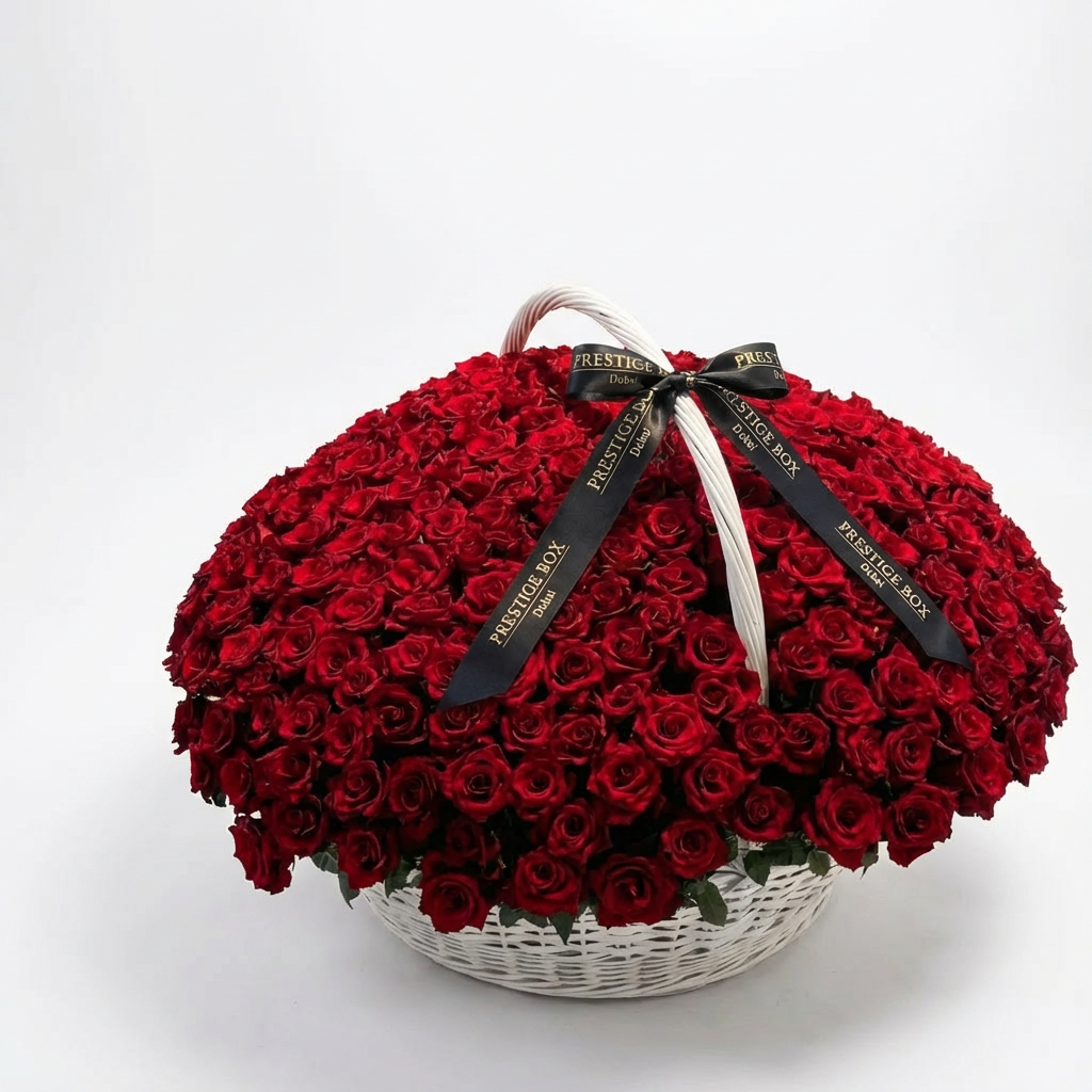 200 Premium Red Roses Luxury Basket