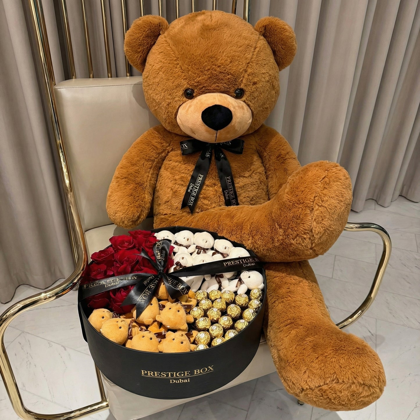 XLarge Rose Flower Box With Giant Teddy
