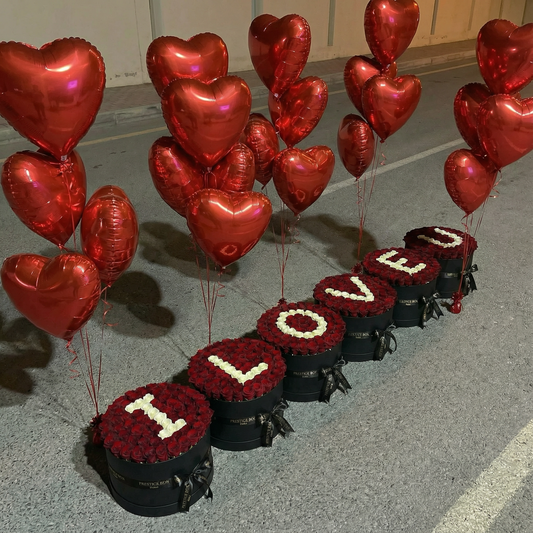 Premium Roses Luxury Set + Balloons