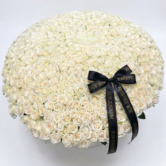 300 Premium White Roses Bouquet