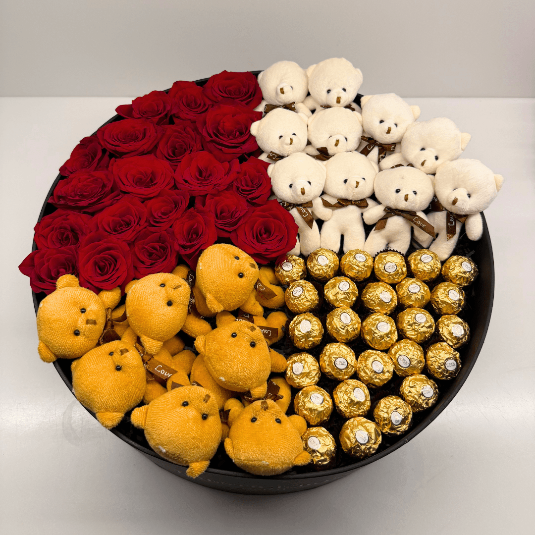 XLarge Round Rose Flower Box Mixed
