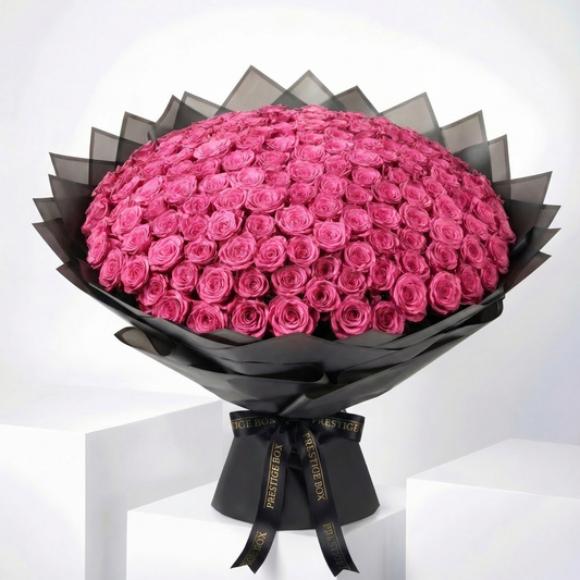 100 Premium Pink Roses Bouquet