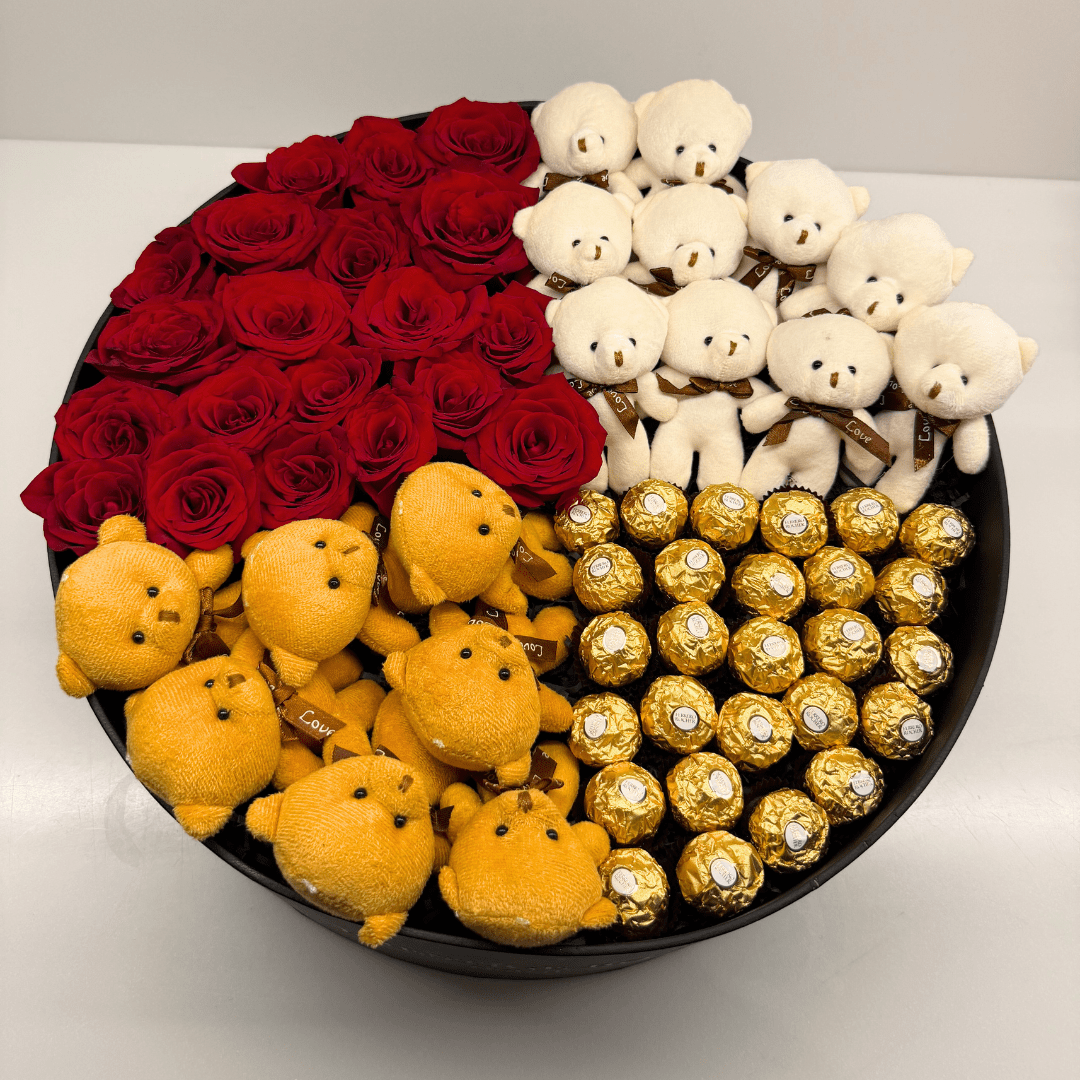 XLarge Round Rose Flower Box Mixed