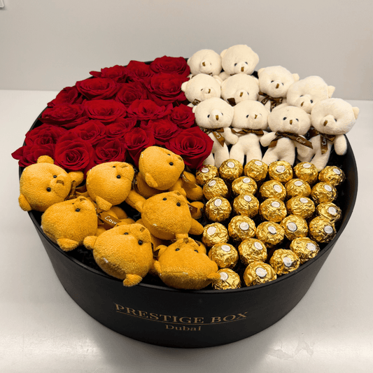 Large Round Rose Flower Box Mixed