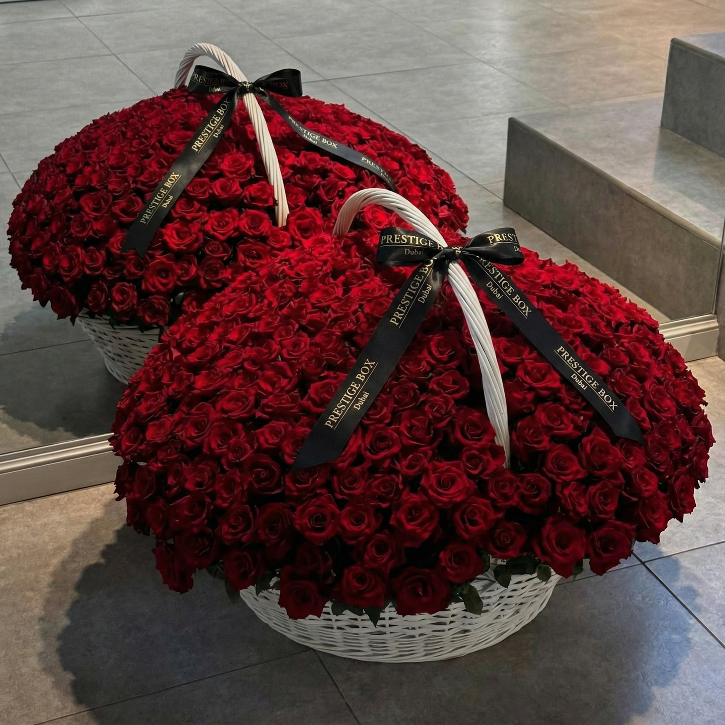 Premium Red Roses Luxury Basket