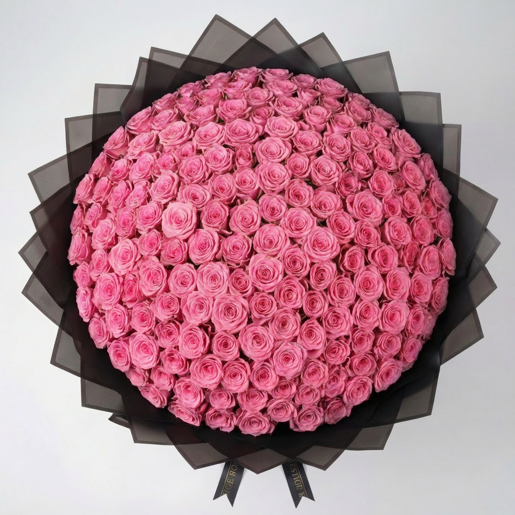 100 Premium Pink Roses Bouquet