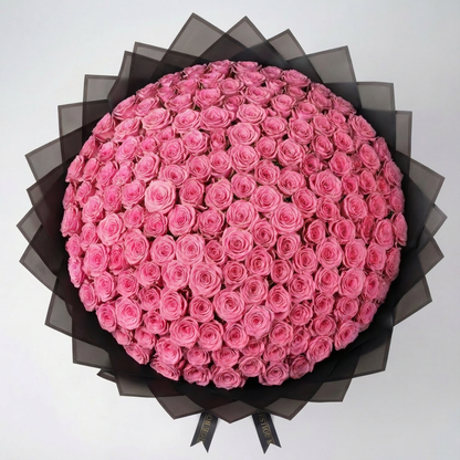 100 Premium Pink Roses Bouquet