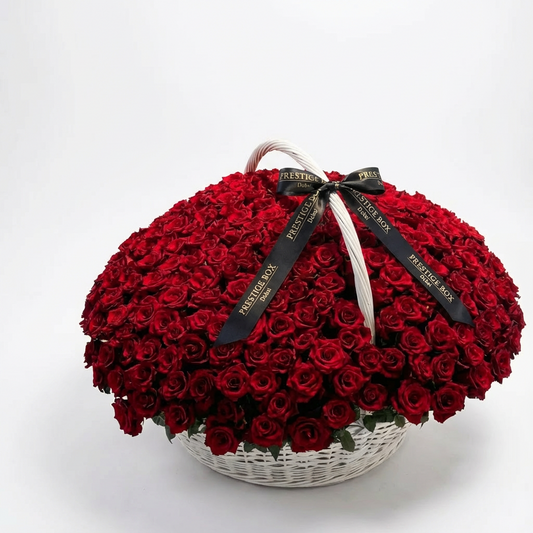 100 Premium Red Roses Luxury Basket