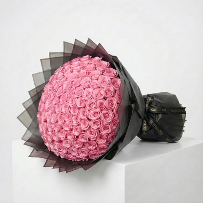 100 Premium Pink Roses Bouquet