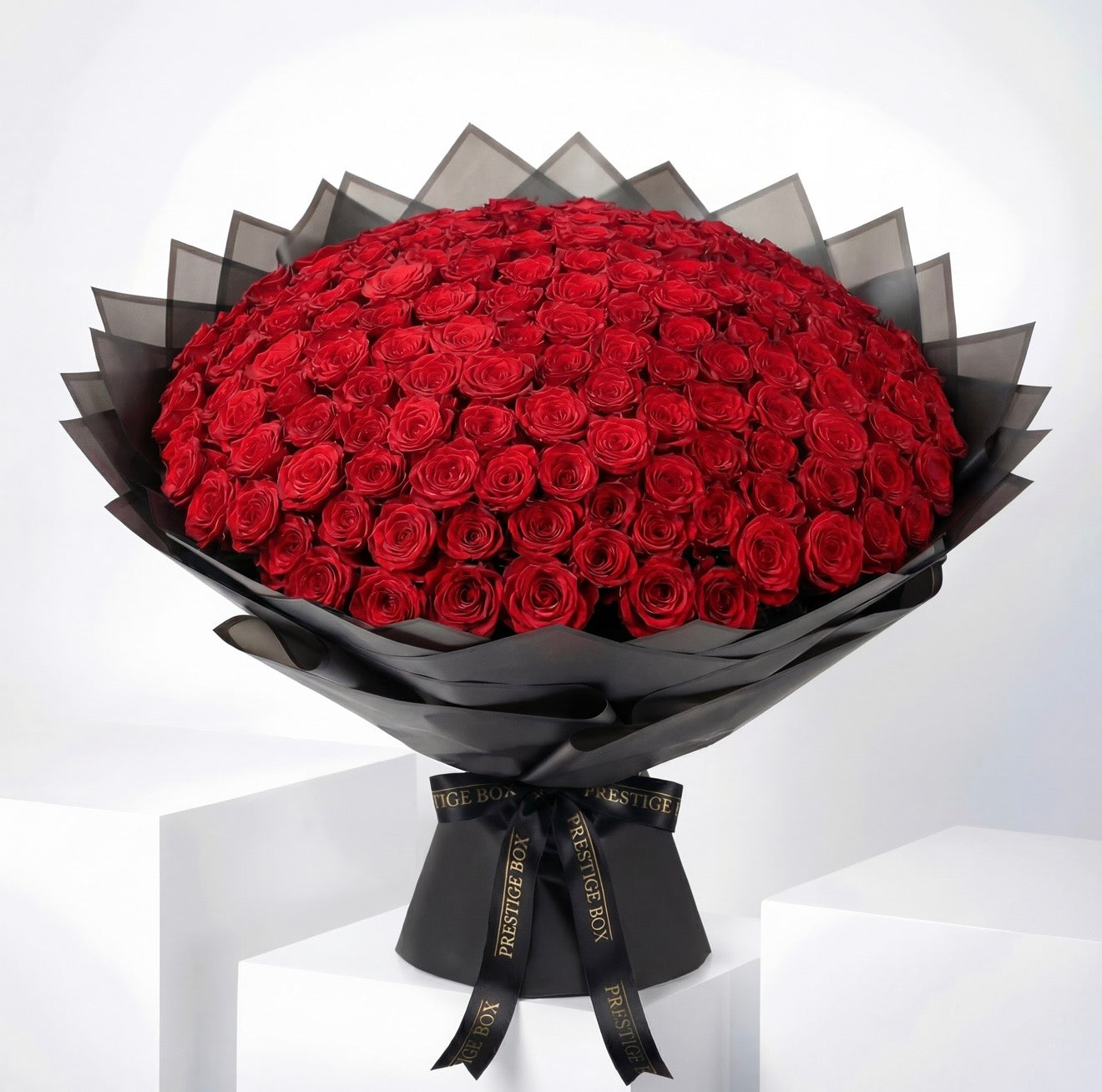 300 Premium Red Roses Bouquet – Prestige Box Dubai