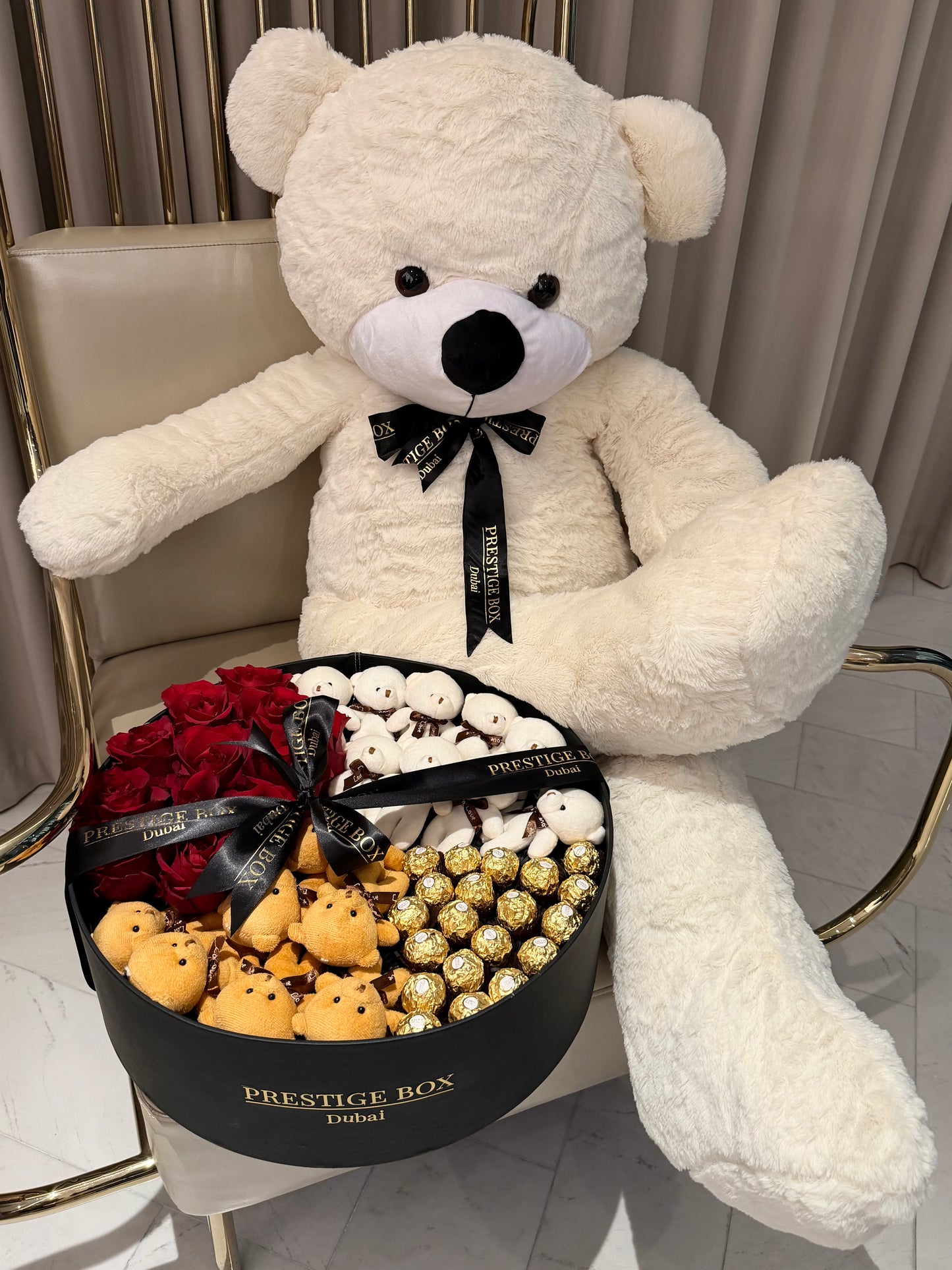 XLarge Rose Flower Box With Giant Teddy